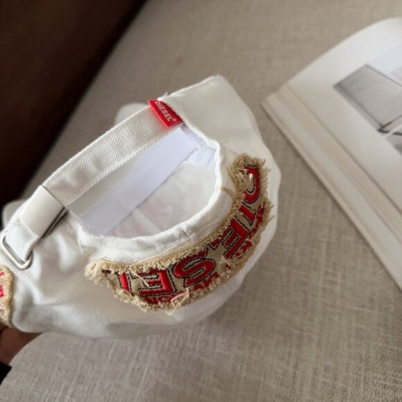 Diesel White Baseball Cap - Picture 8 of 8